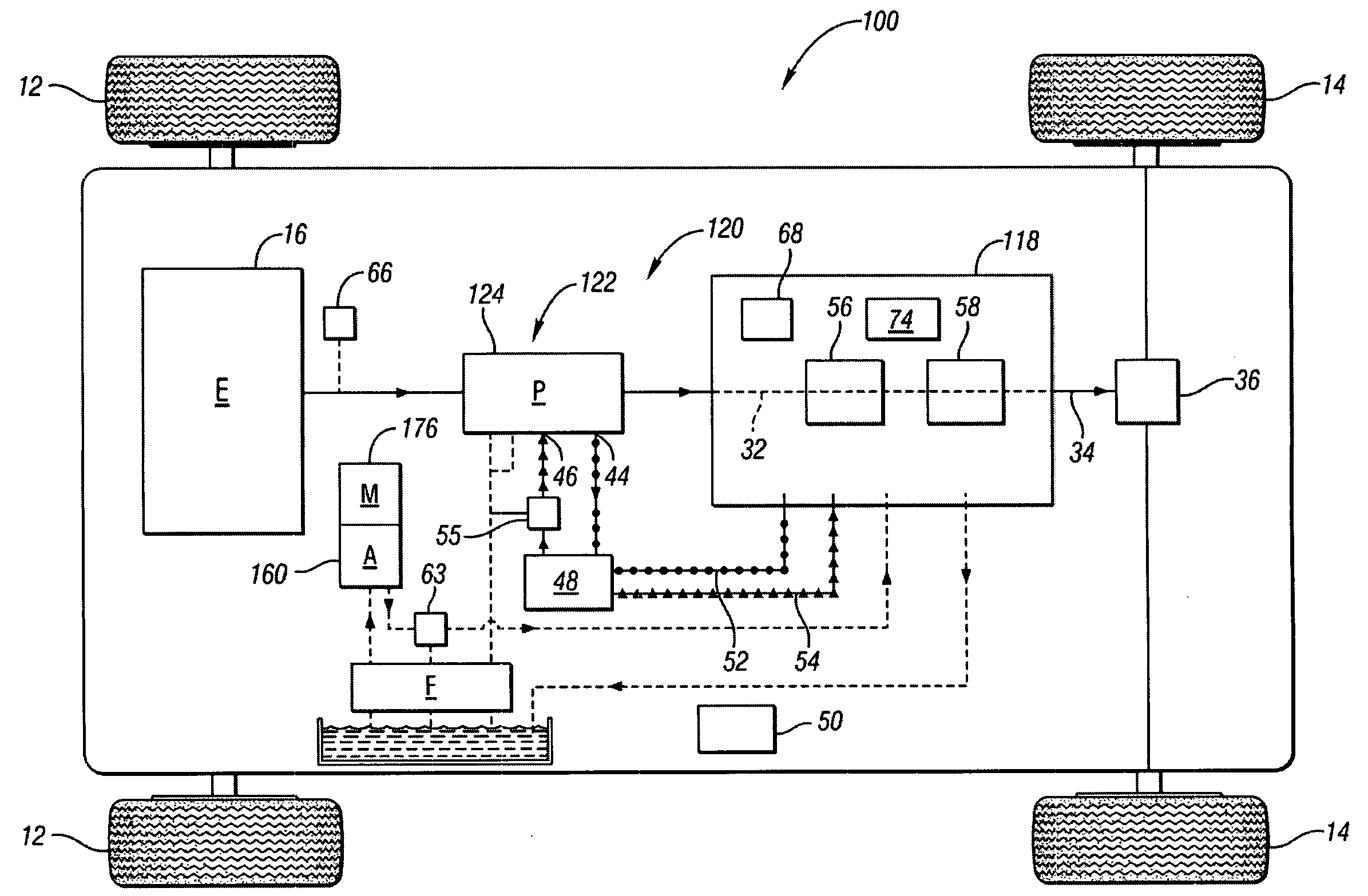 On-demand hydraulic pump for a transmission and method of operation