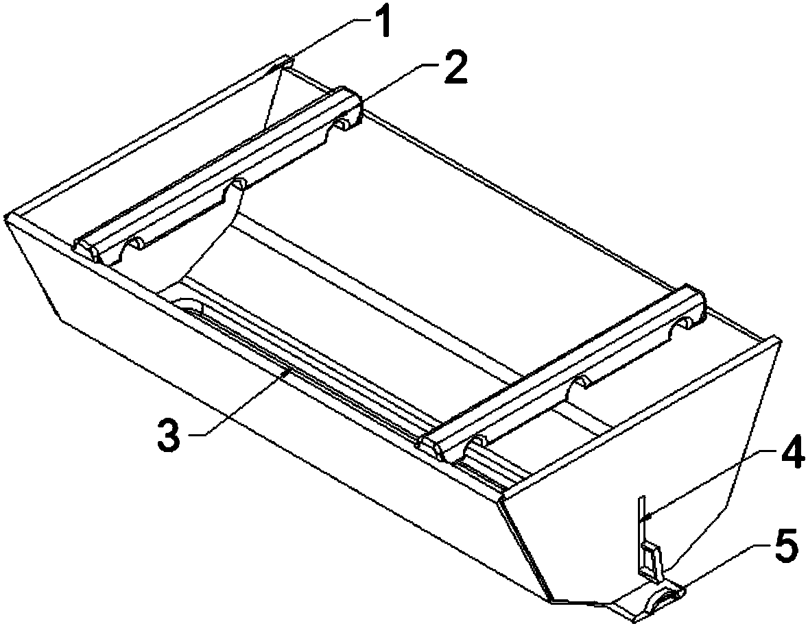 Ore conveying hopper based on the reinforcing plates