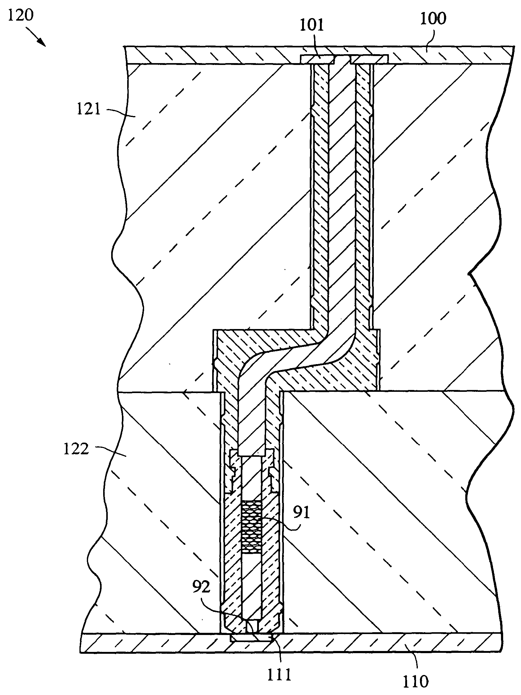 Offset connector with compressible conductor