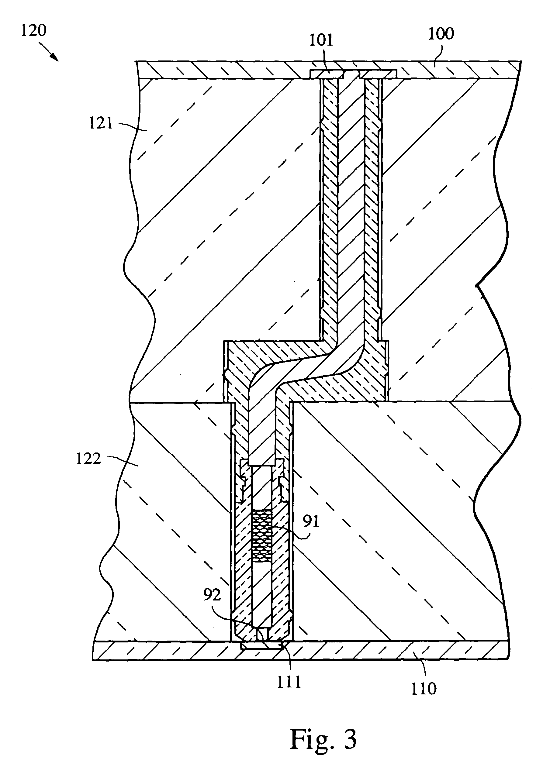 Offset connector with compressible conductor