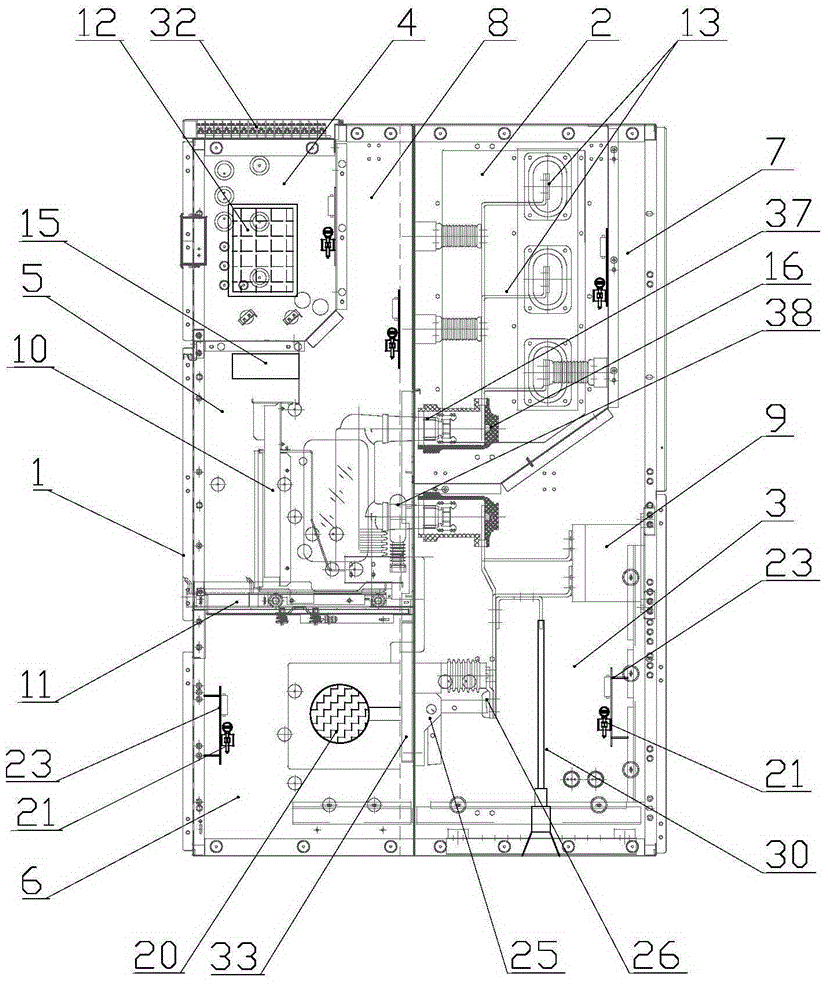 Intelligent medium-voltage magnetic field pressure non-contact potential measurement switch cabinet