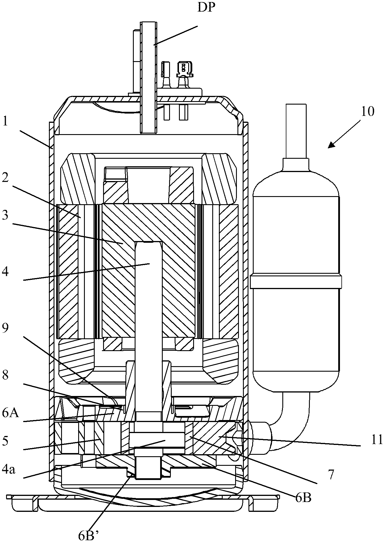 Suction opening structure of compressor