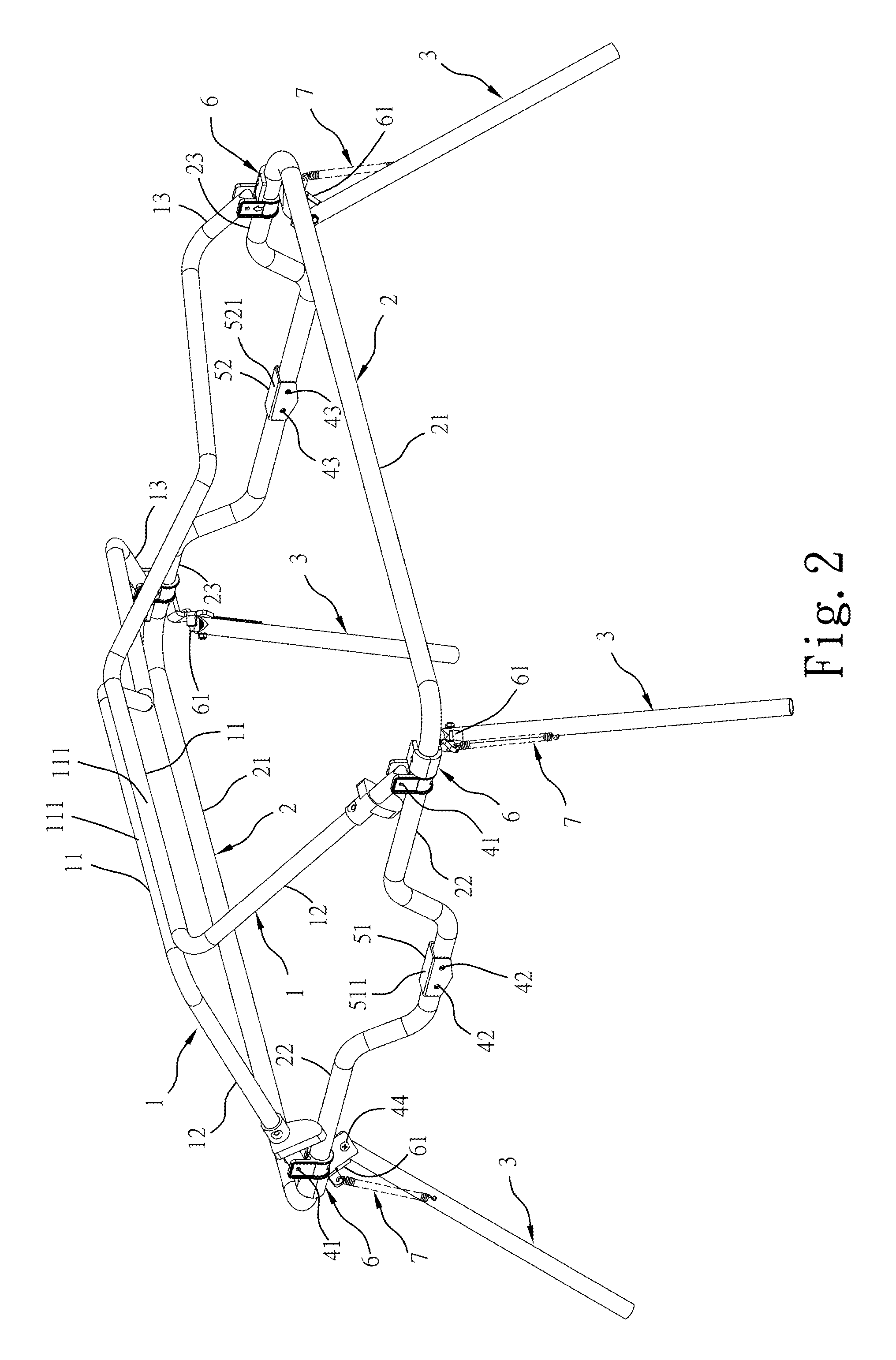 Easy fold layout hunting blind framework structure