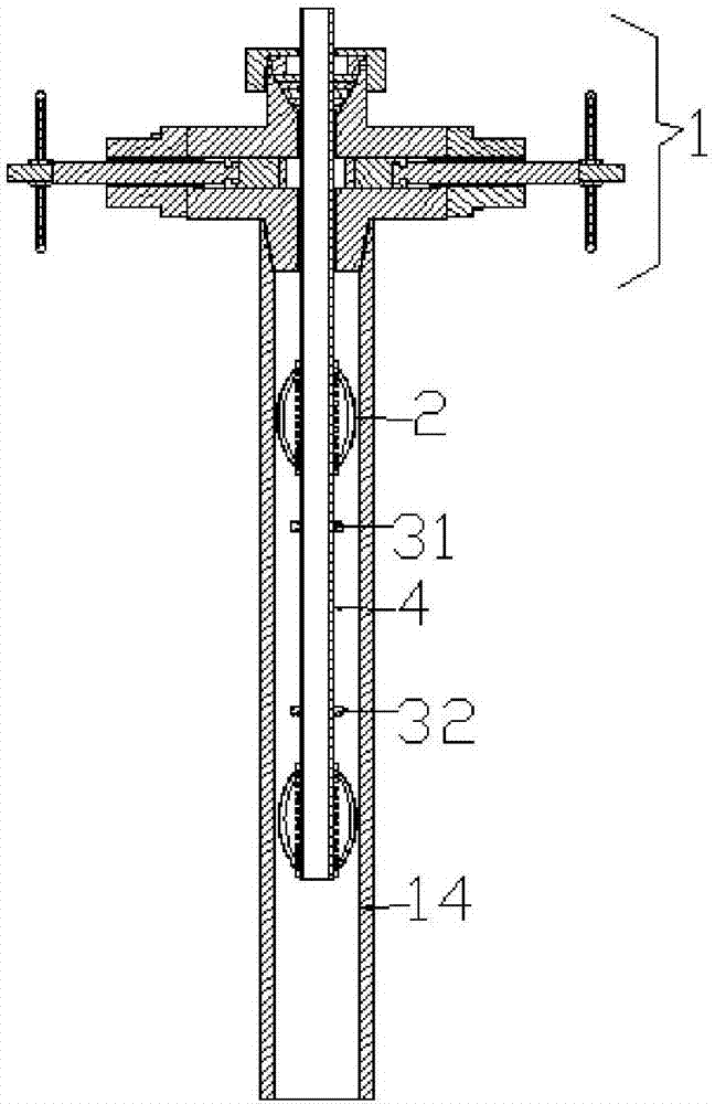 Casing pipe leak point detection device and method