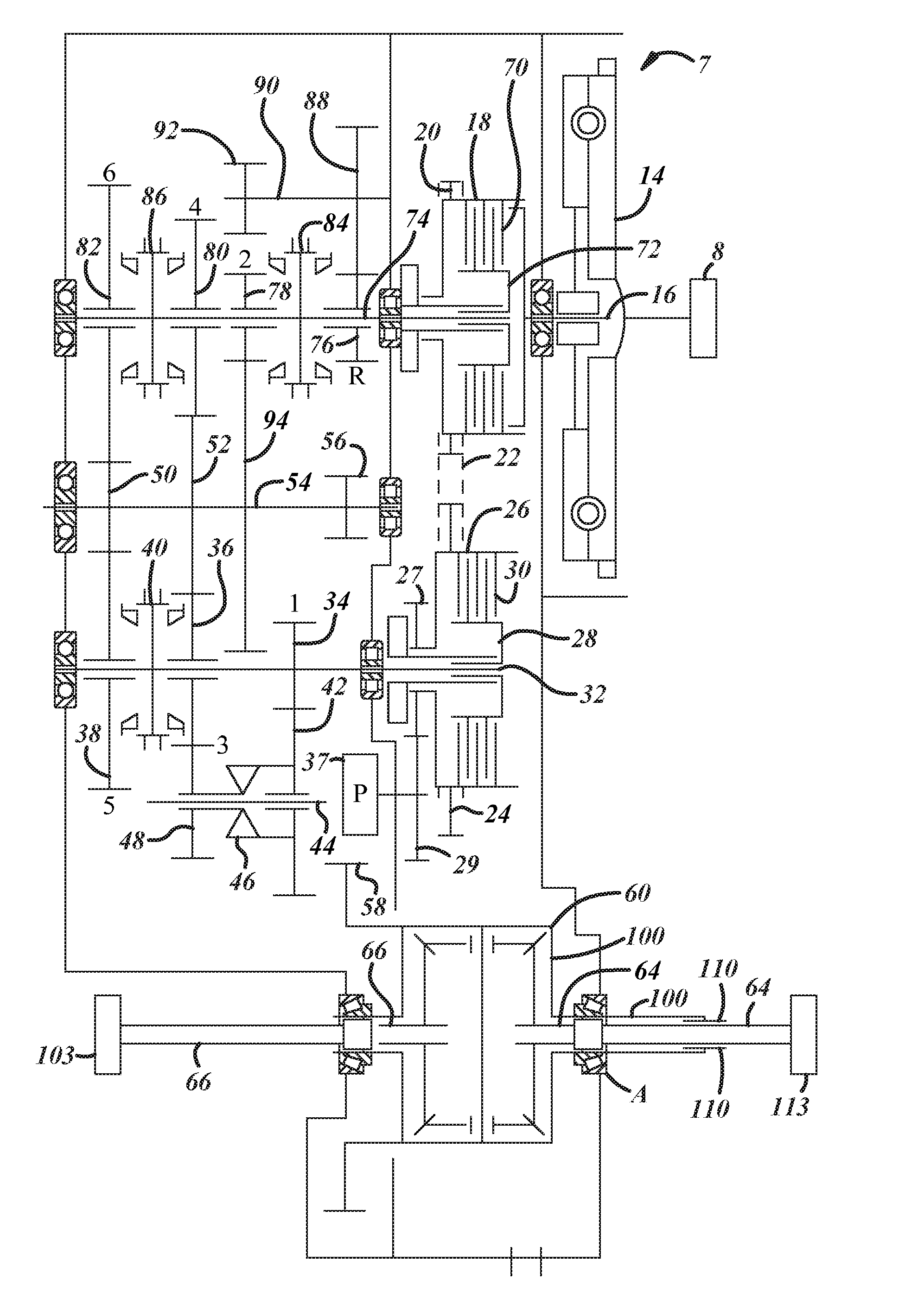 Power transfer unit (PTU) assembly with hydraulically actuated disconnect rear output shaft