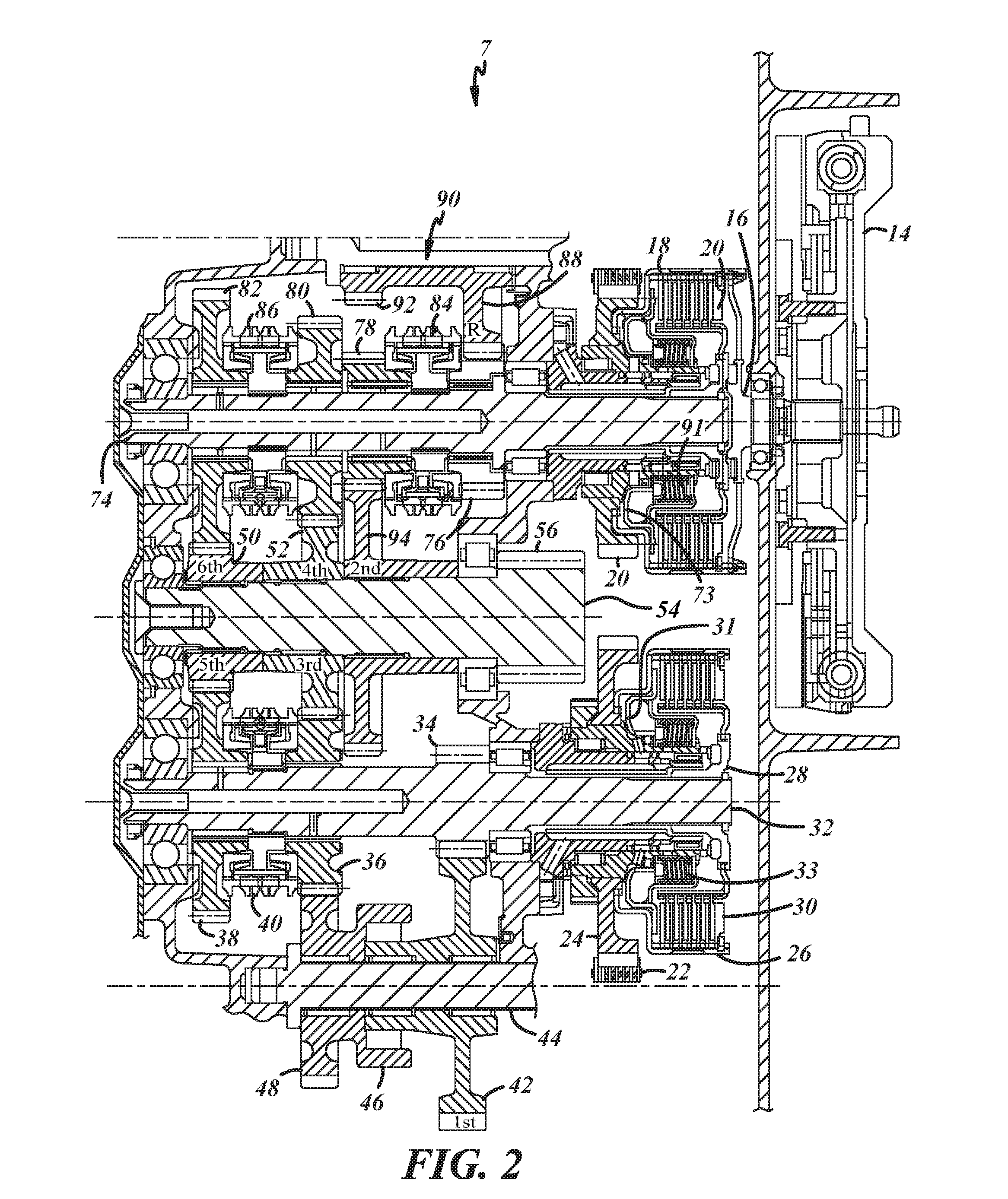 Power transfer unit (PTU) assembly with hydraulically actuated disconnect rear output shaft