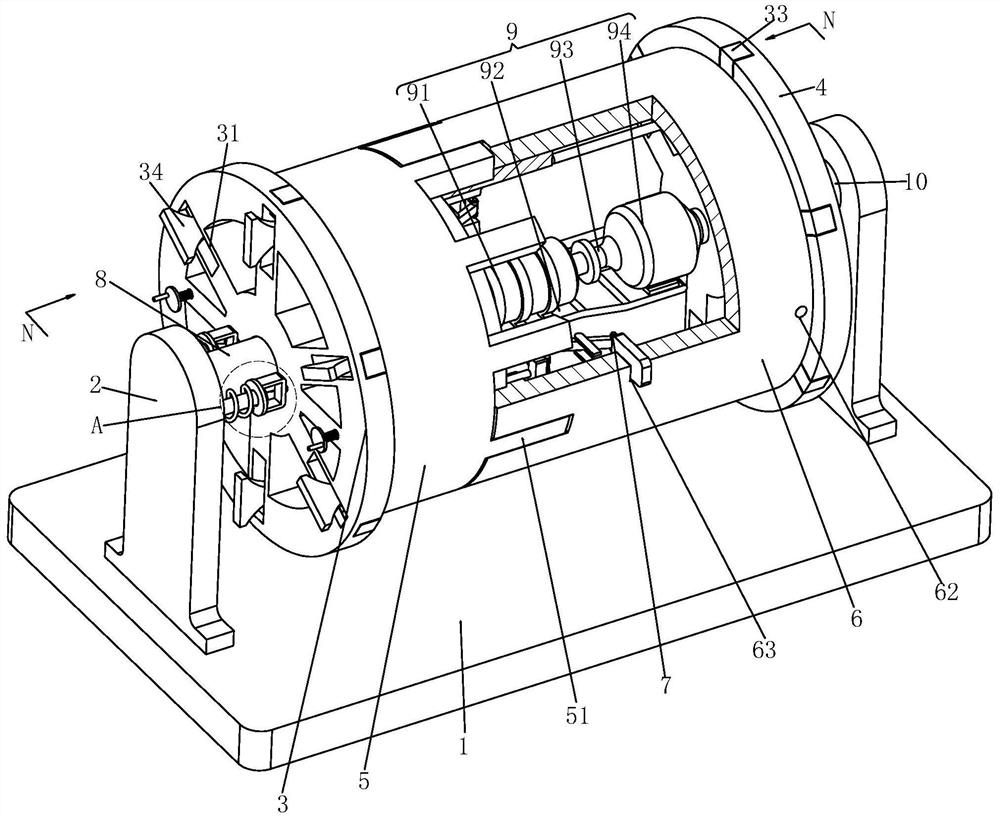 Built-in permanent magnet motor roller