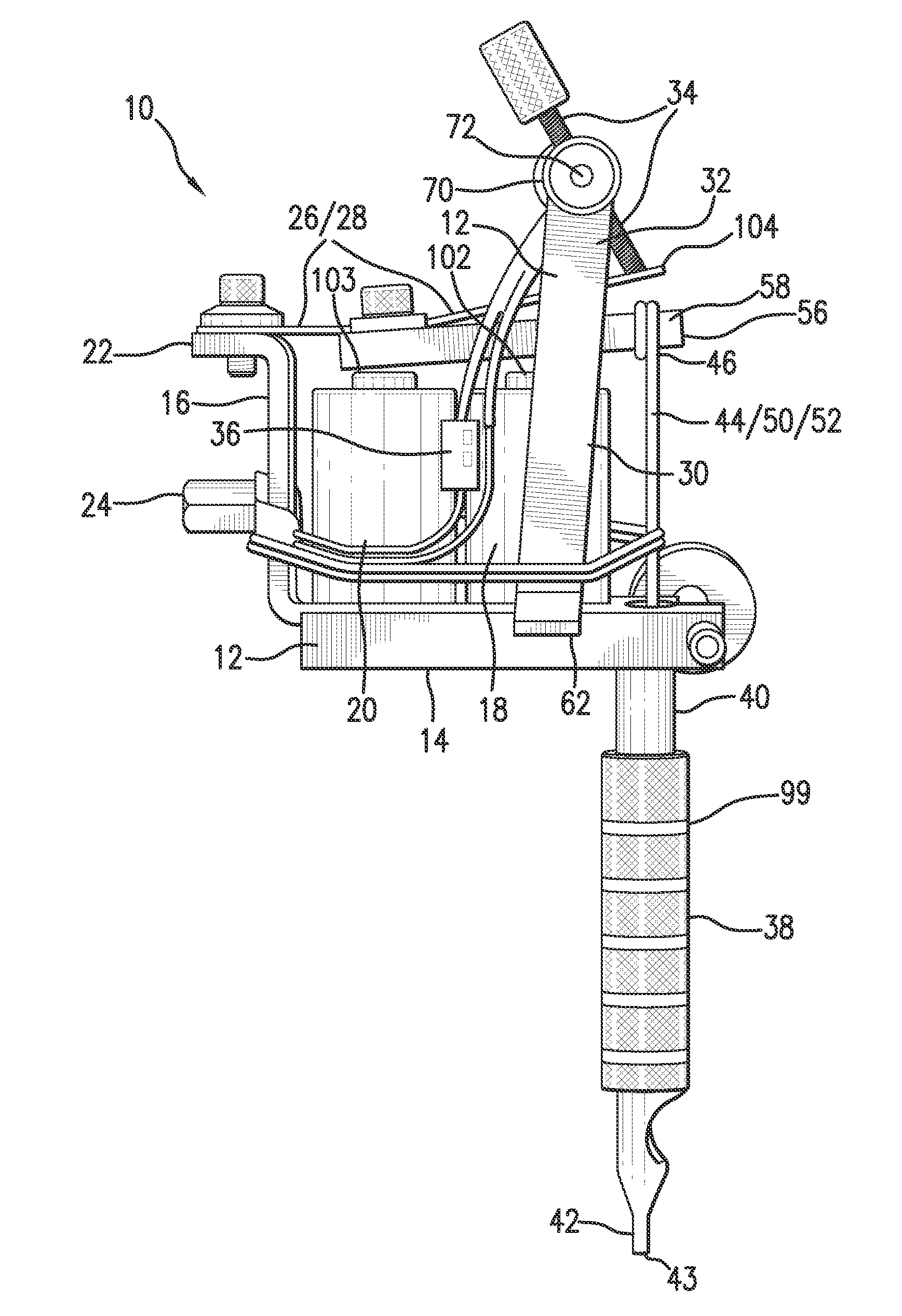 Control device for a tattoo machine, and tattoo system