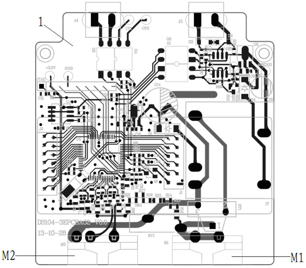 An integrated circuit board for a single-phase guide rail meter