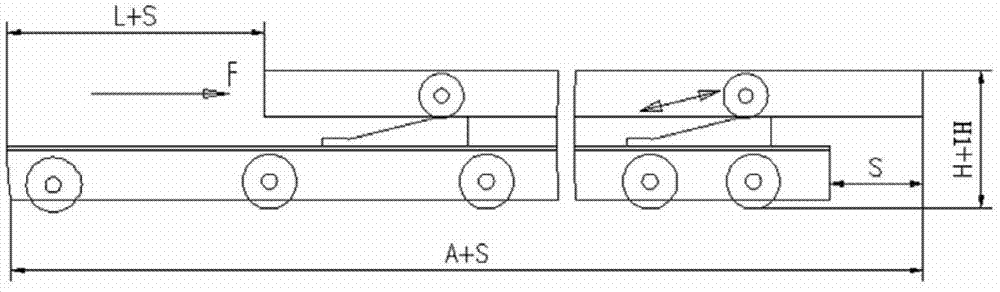 Shuttling trolley type perpendicular lifting device