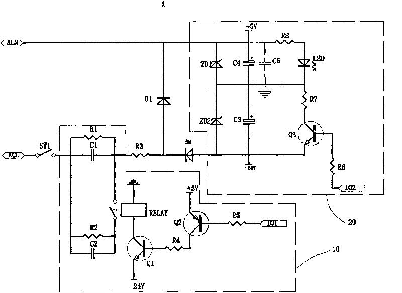Capacitor voltage-dropping power supply circuit and device thereof