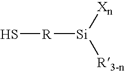Silica-reinforced rubber compounded with an alkoxysilane and a strong organic base