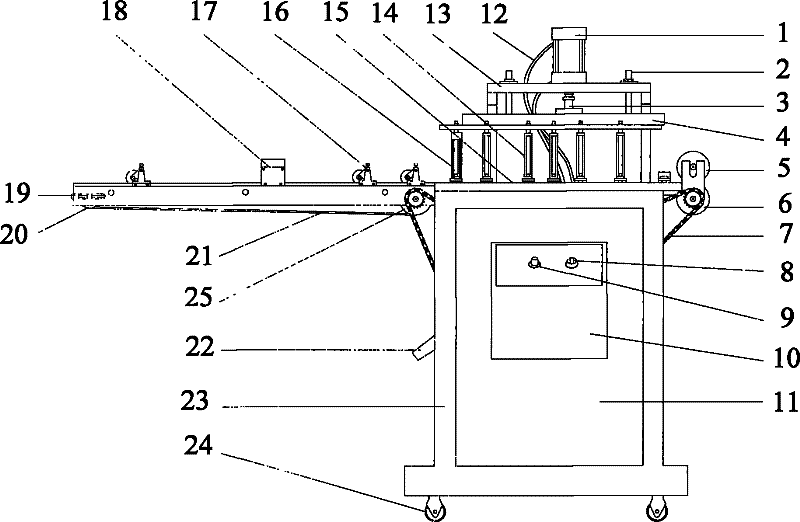 A non-woven fabric punching forming device