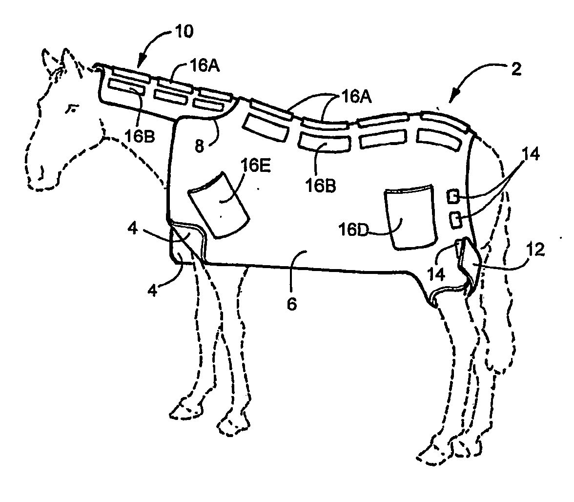 Animal cover having a temperature altering device