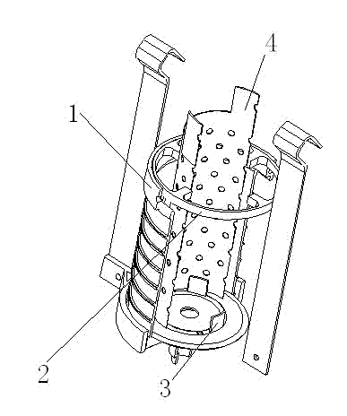 Inner hole electroplating fixture for airplane outer barrel part