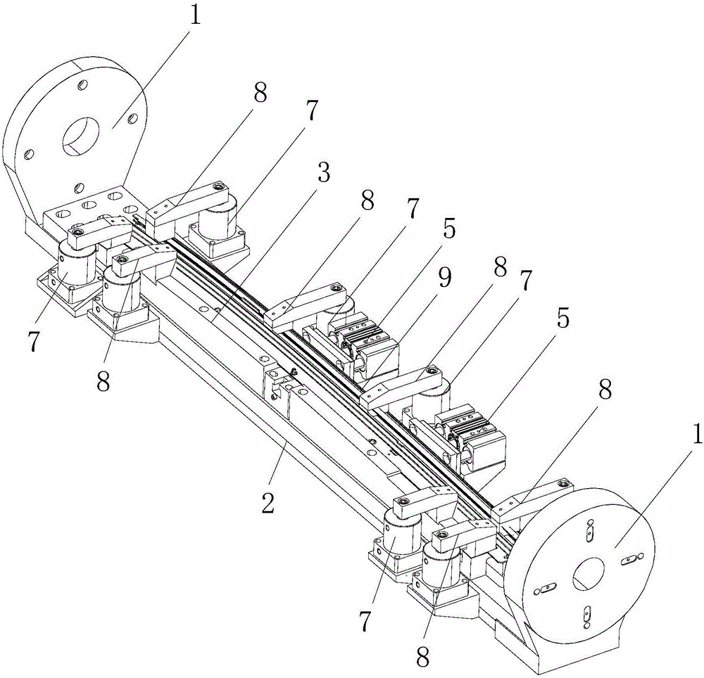 Clamping device for overturning and milling arc-shaped work-pieces
