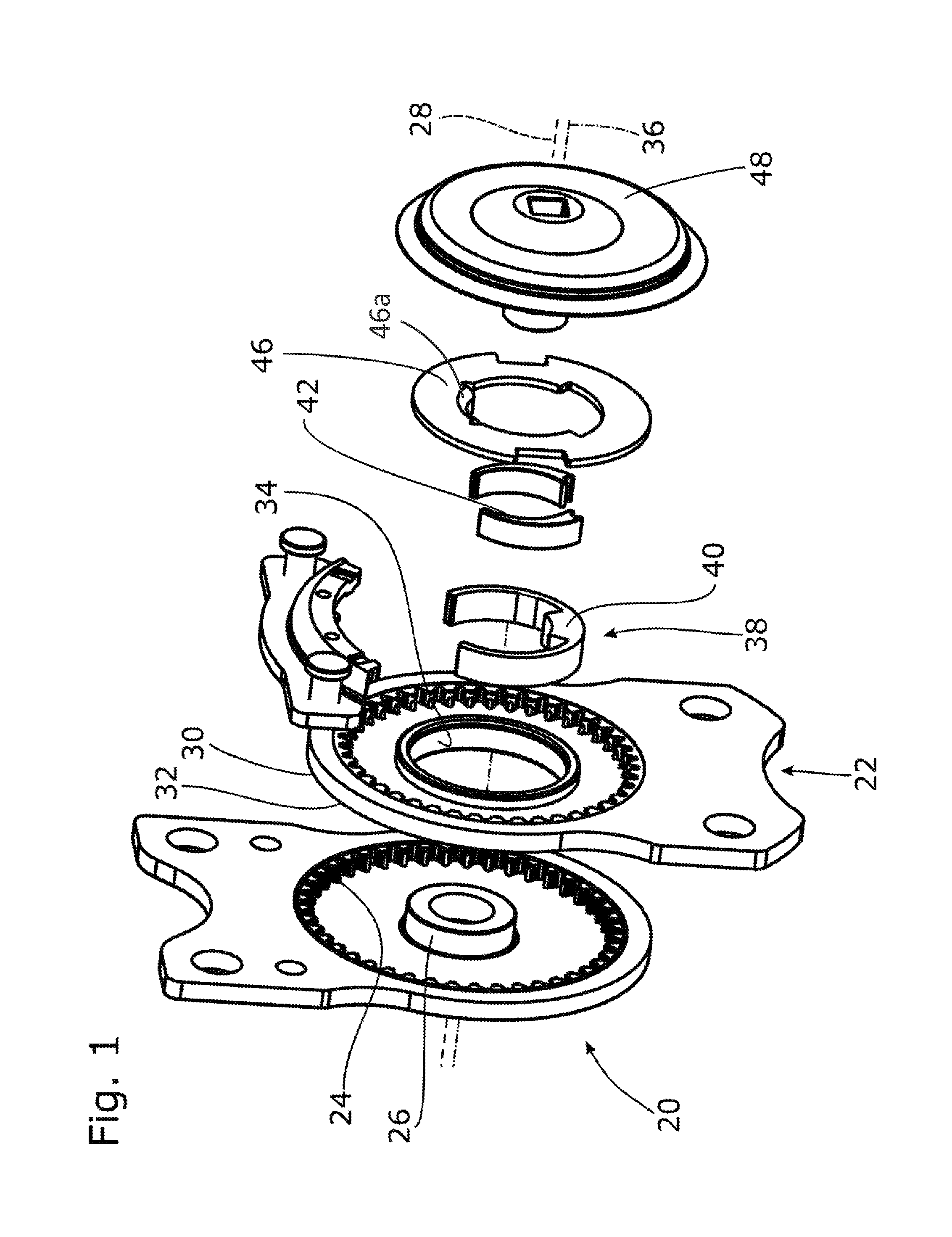 Eccentric joint fitting for a vehicle seat