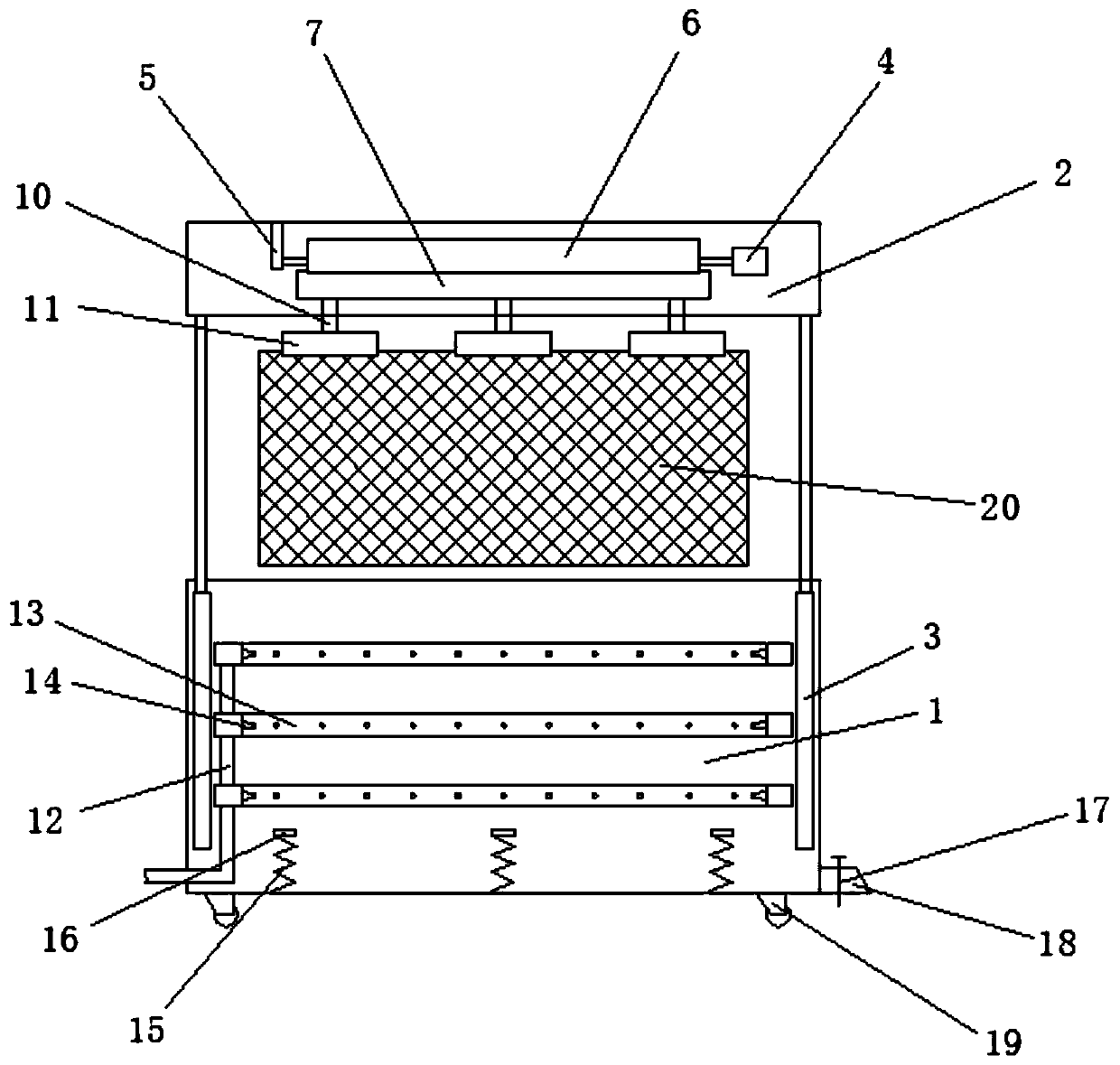 Preparing and cleaning device for modified graphene block