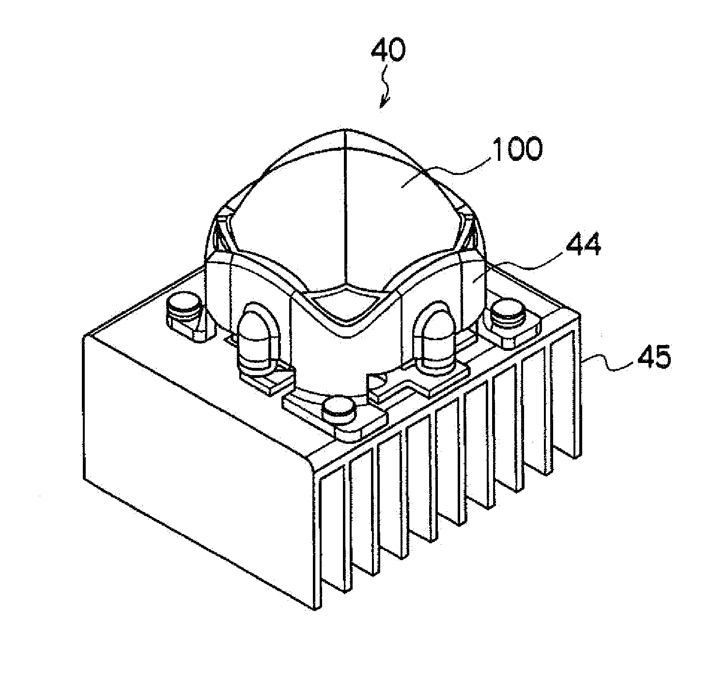 Projection lens for lighting equipment and lighting equipment using projection lens for lighting equipment
