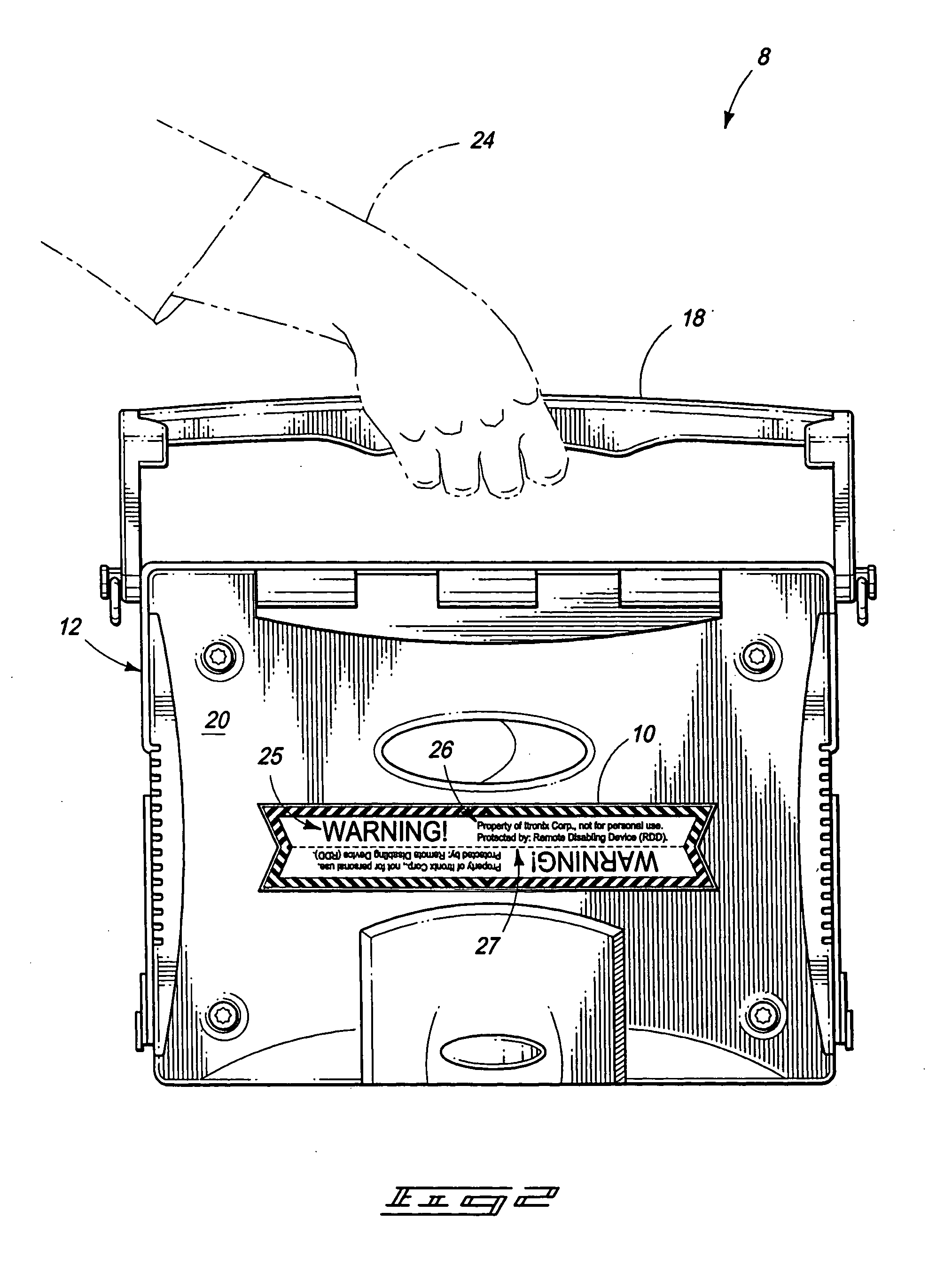 Theft deterrence system for a portable computer and method