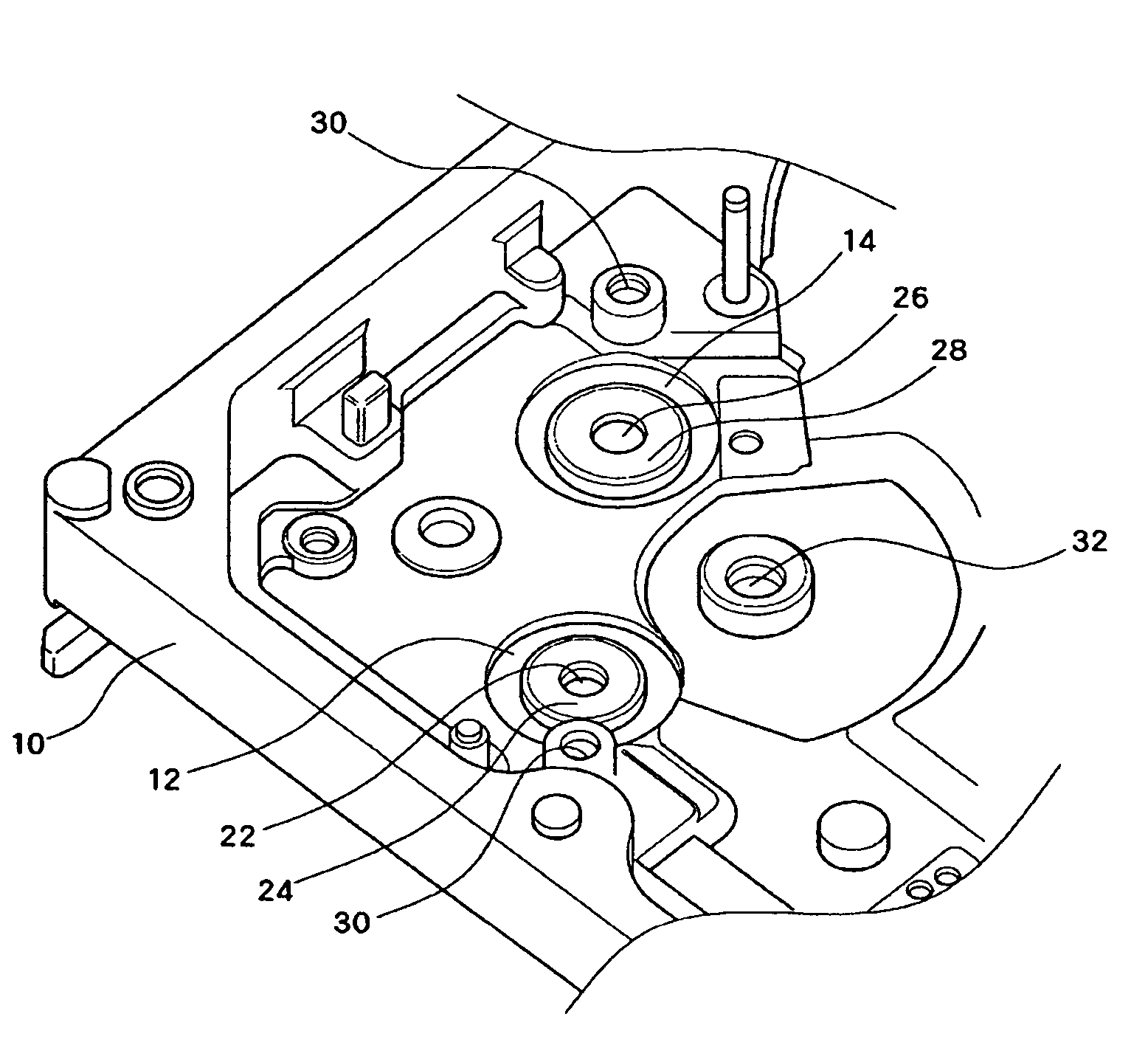 Hard disk drive adapted to prevent release of strain between voice coil motor and base