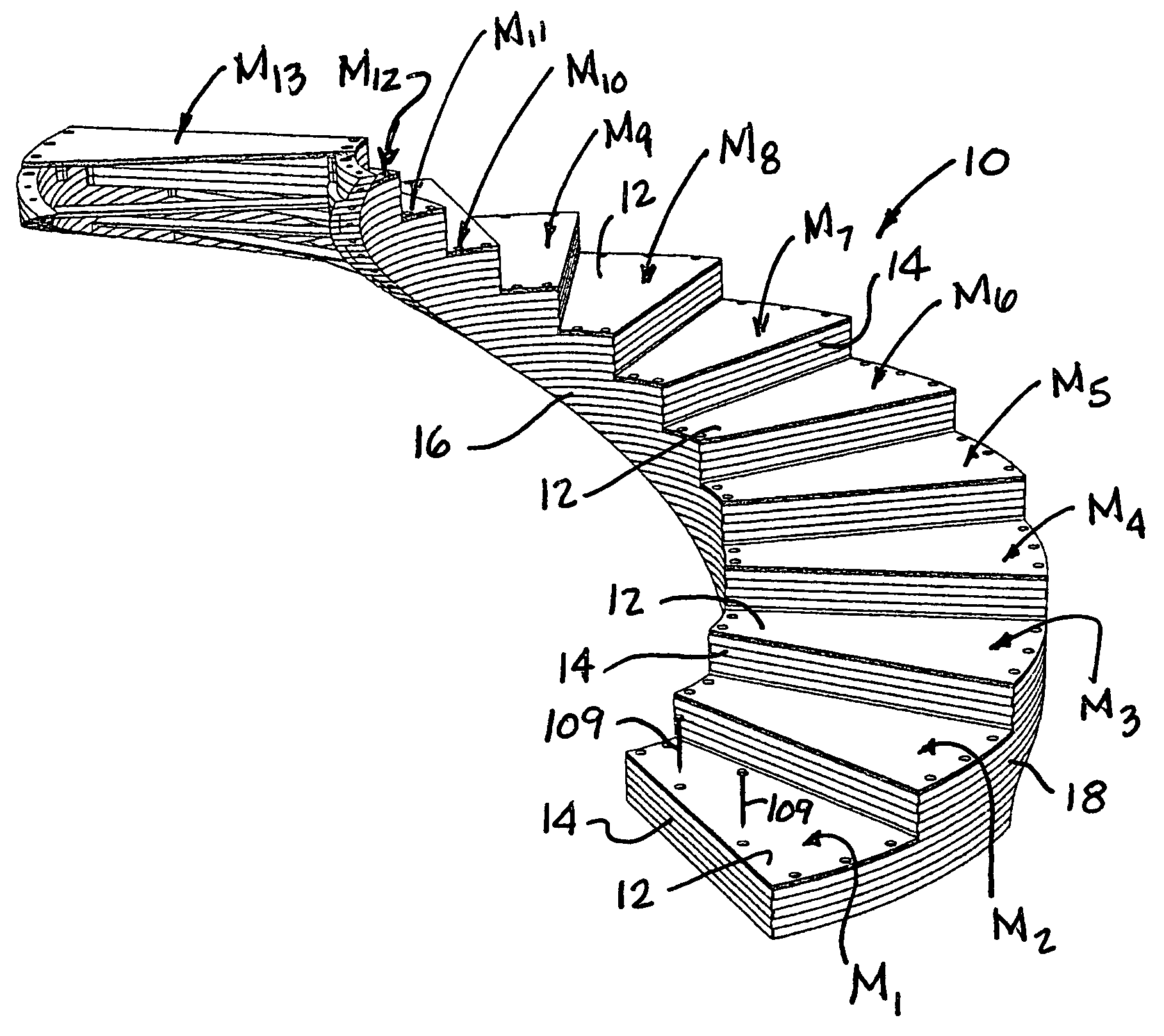 Modular staircase construction