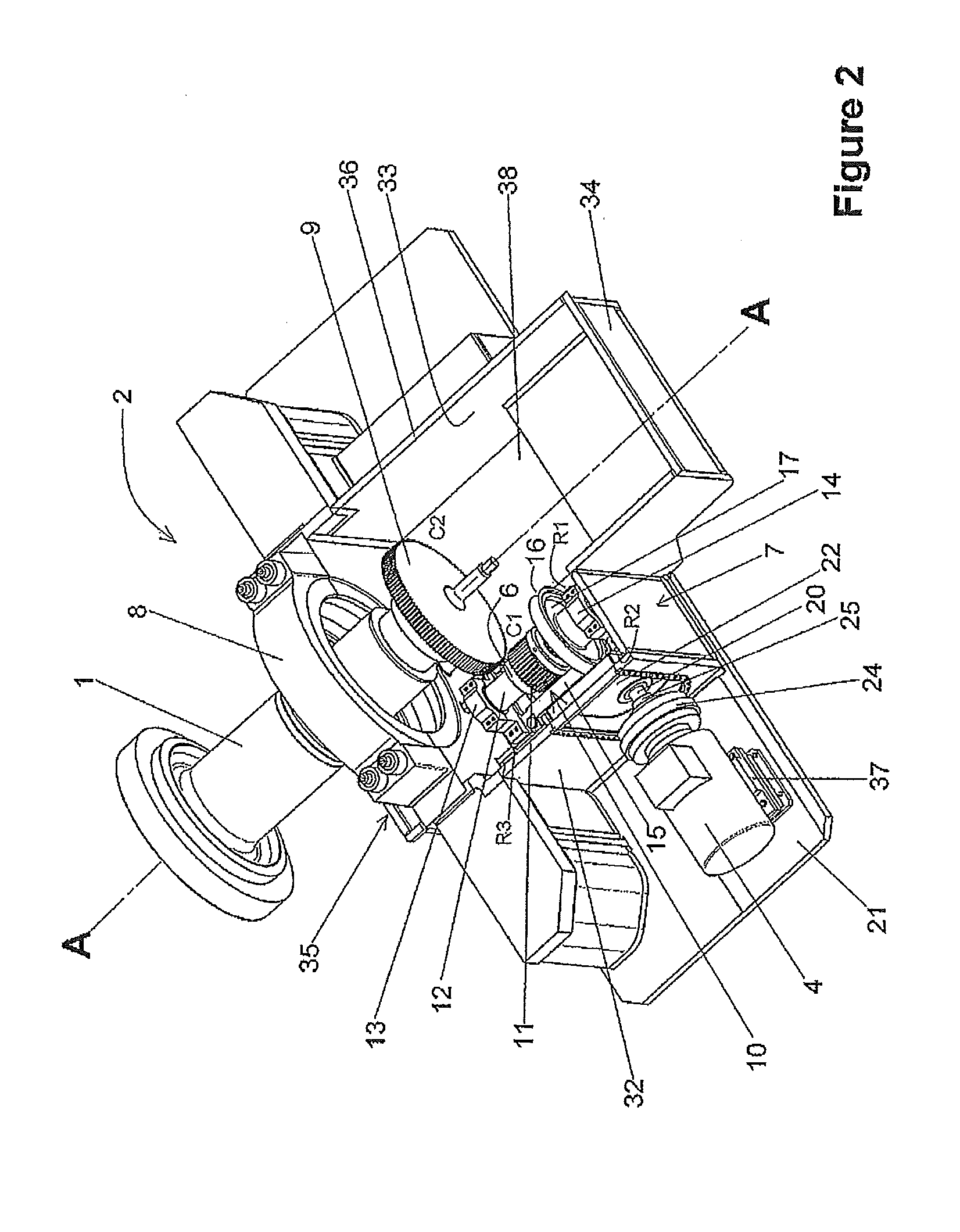 Barring gear assembly for driving in rotation a shaft of a turbo-alternator group