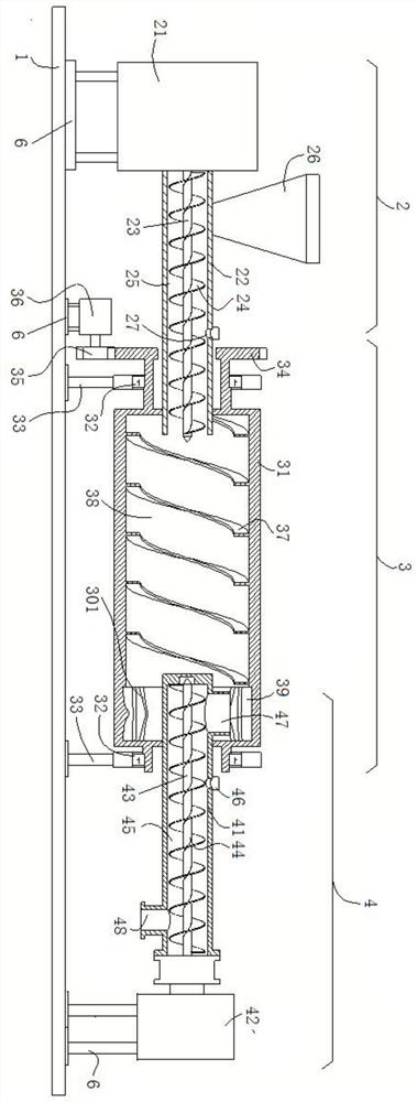 A continuous waste rubber cracking device