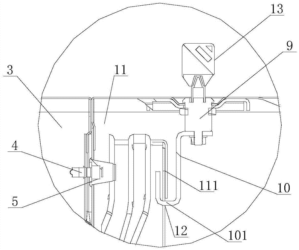 Washing machine countertop locking device and washing machine