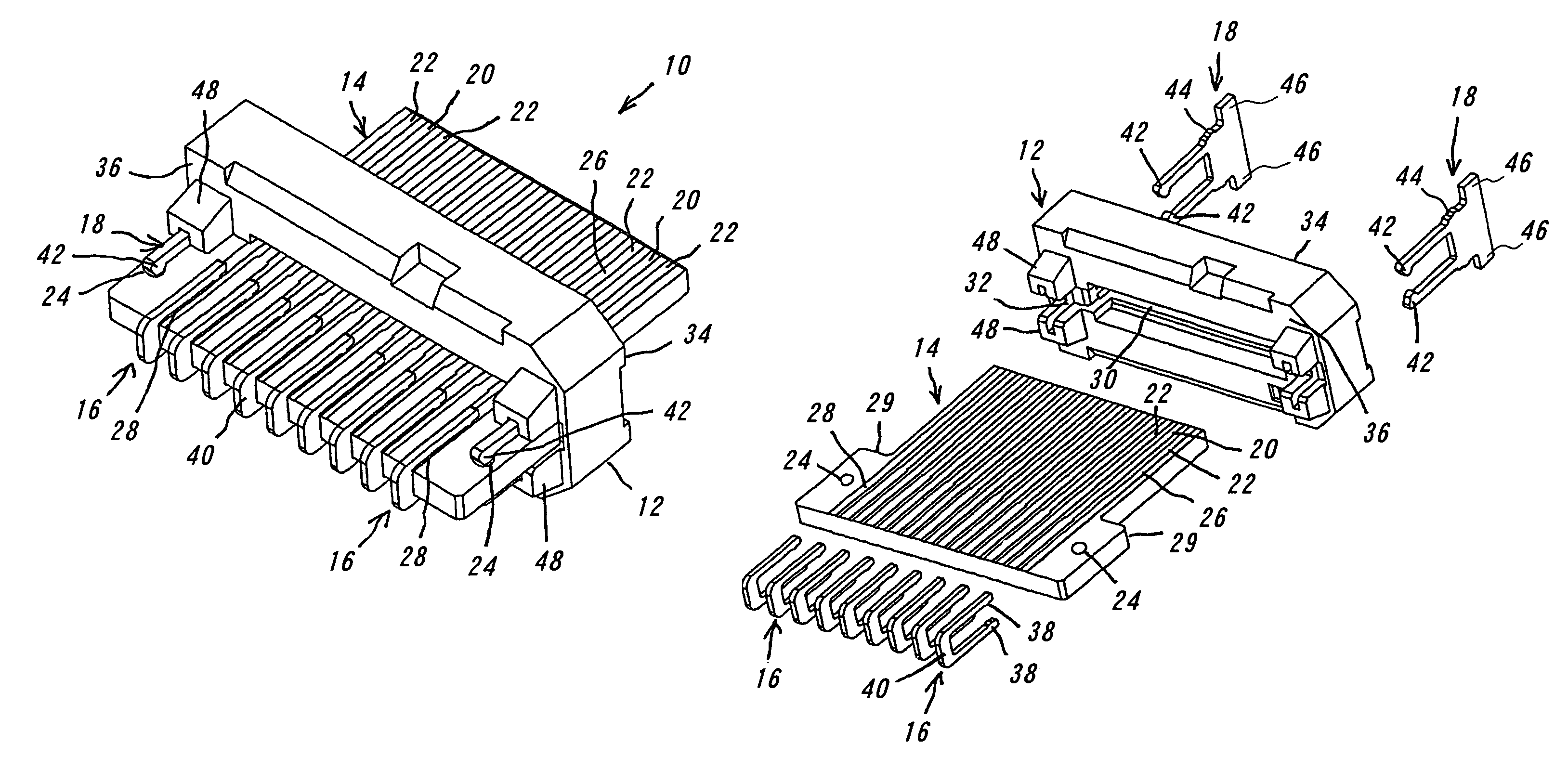 Electrical connector using a substrate as a contacting member