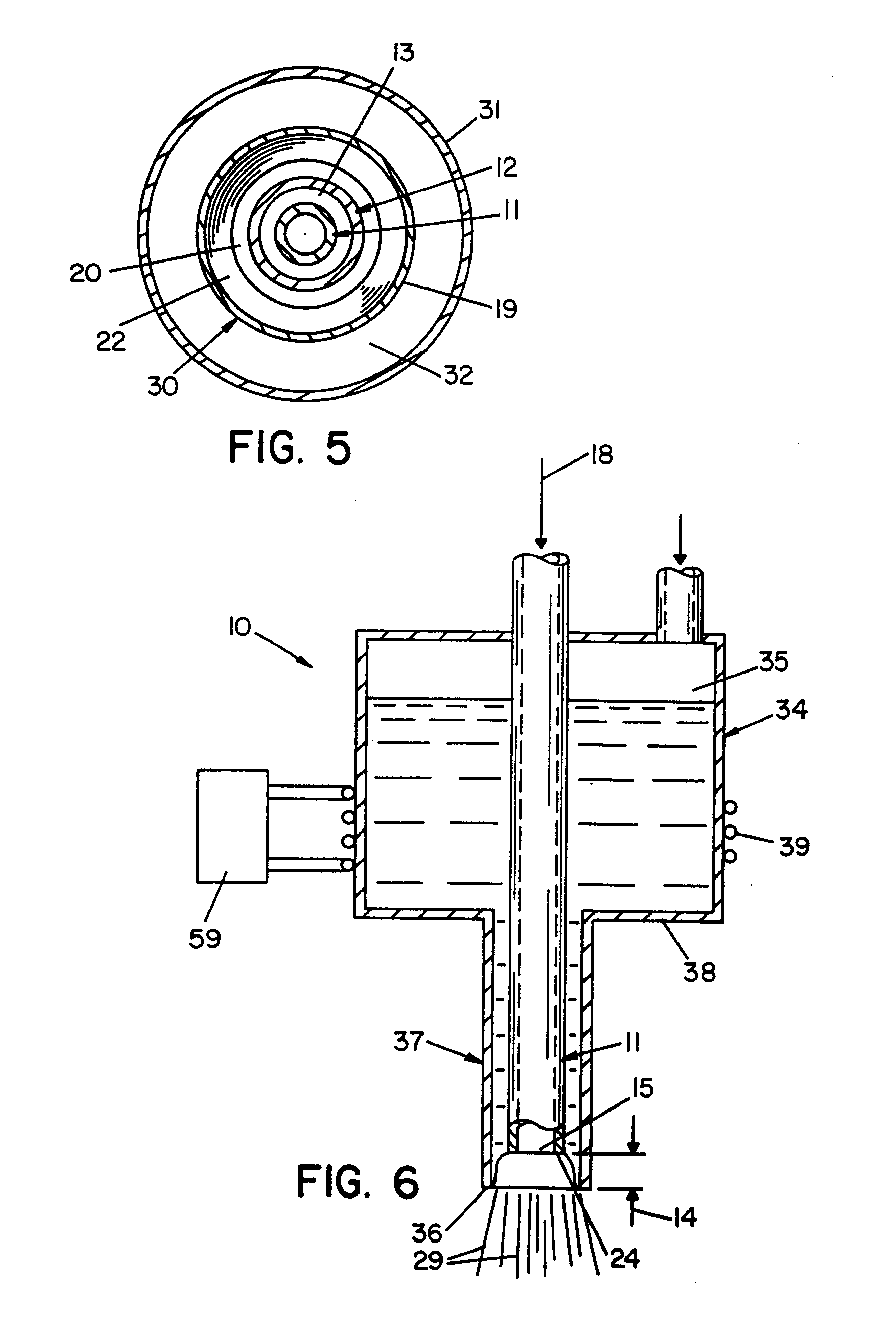Process and apparatus for the production of nanofibers