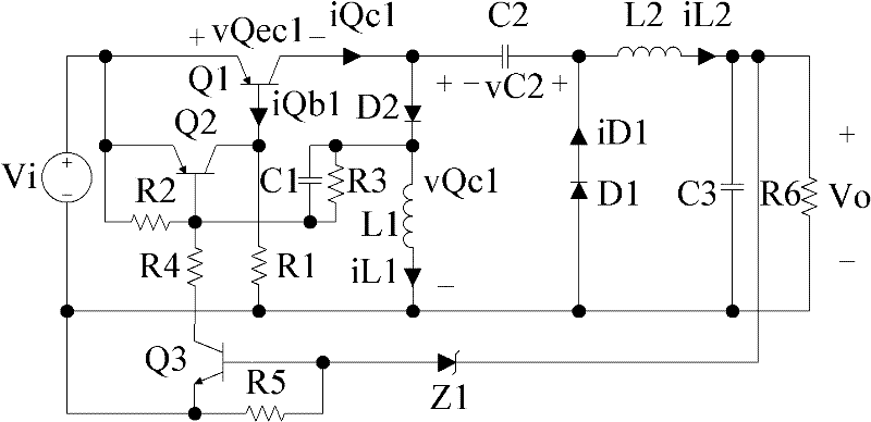 Bipolar transistor self-exciting Zeta converter