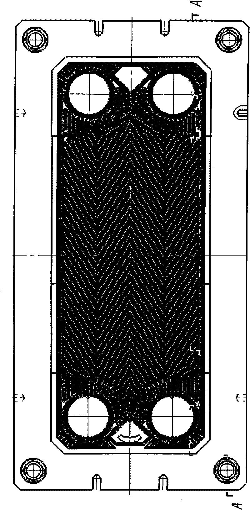 Manufacture method of sheets of V-shaped plate heat exchanger