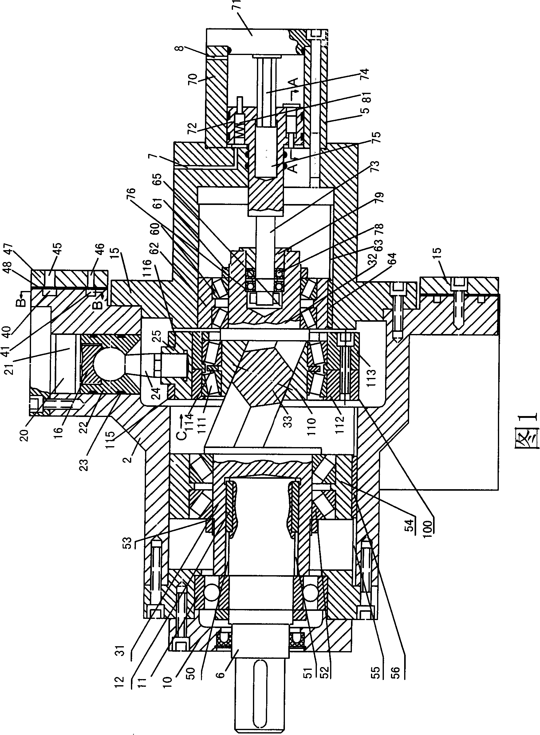 Oblique crankshaft Variable plunger pump