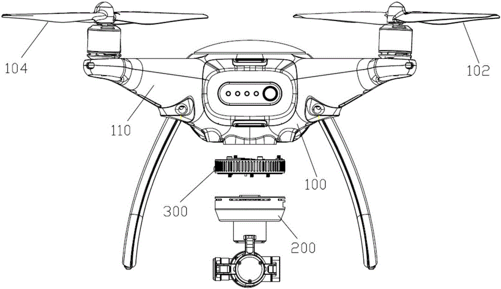 Detachable tripod head connection device and unmanned aerial vehicle