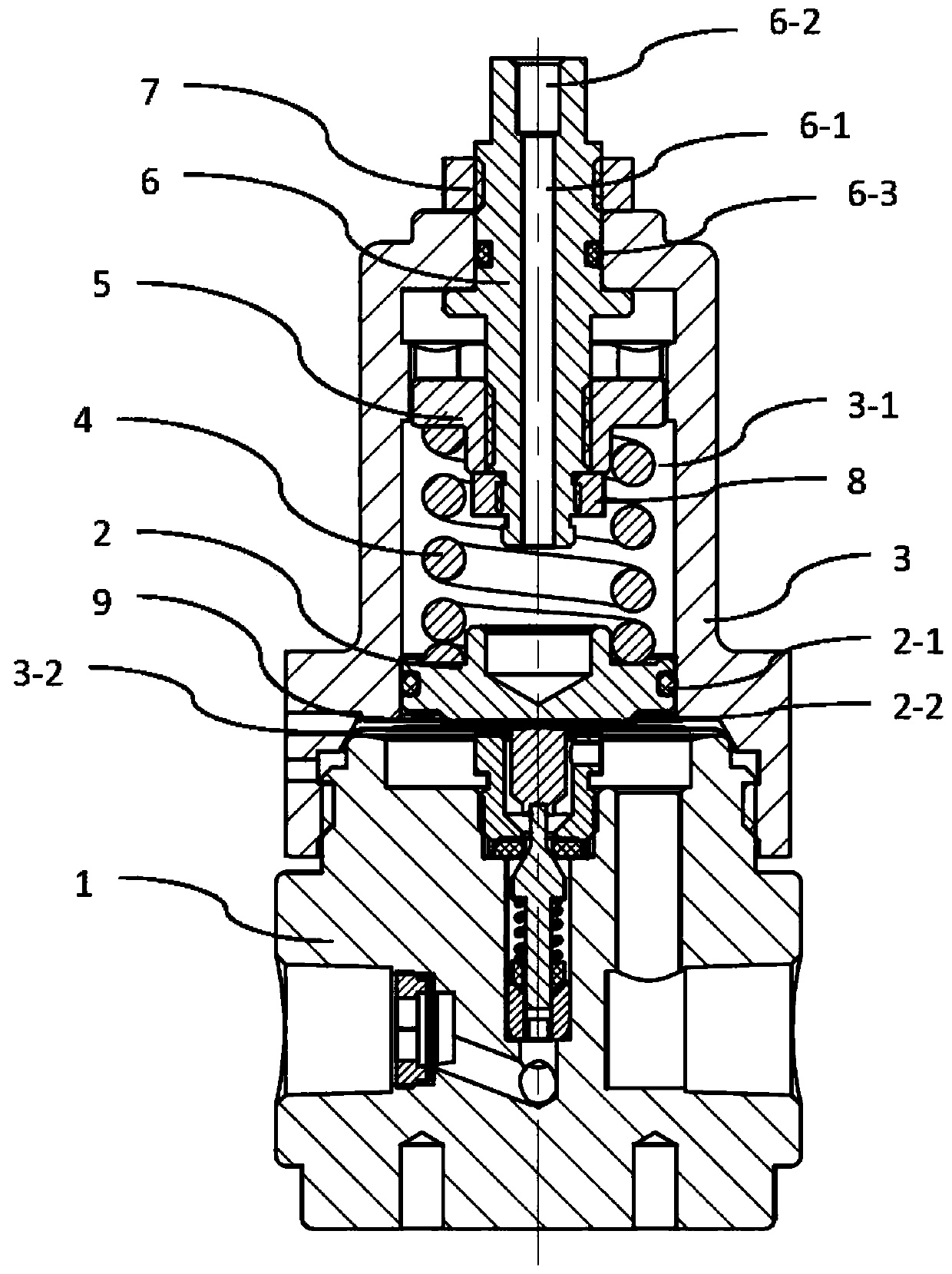 Pressure reducing valve with pressure chamber
