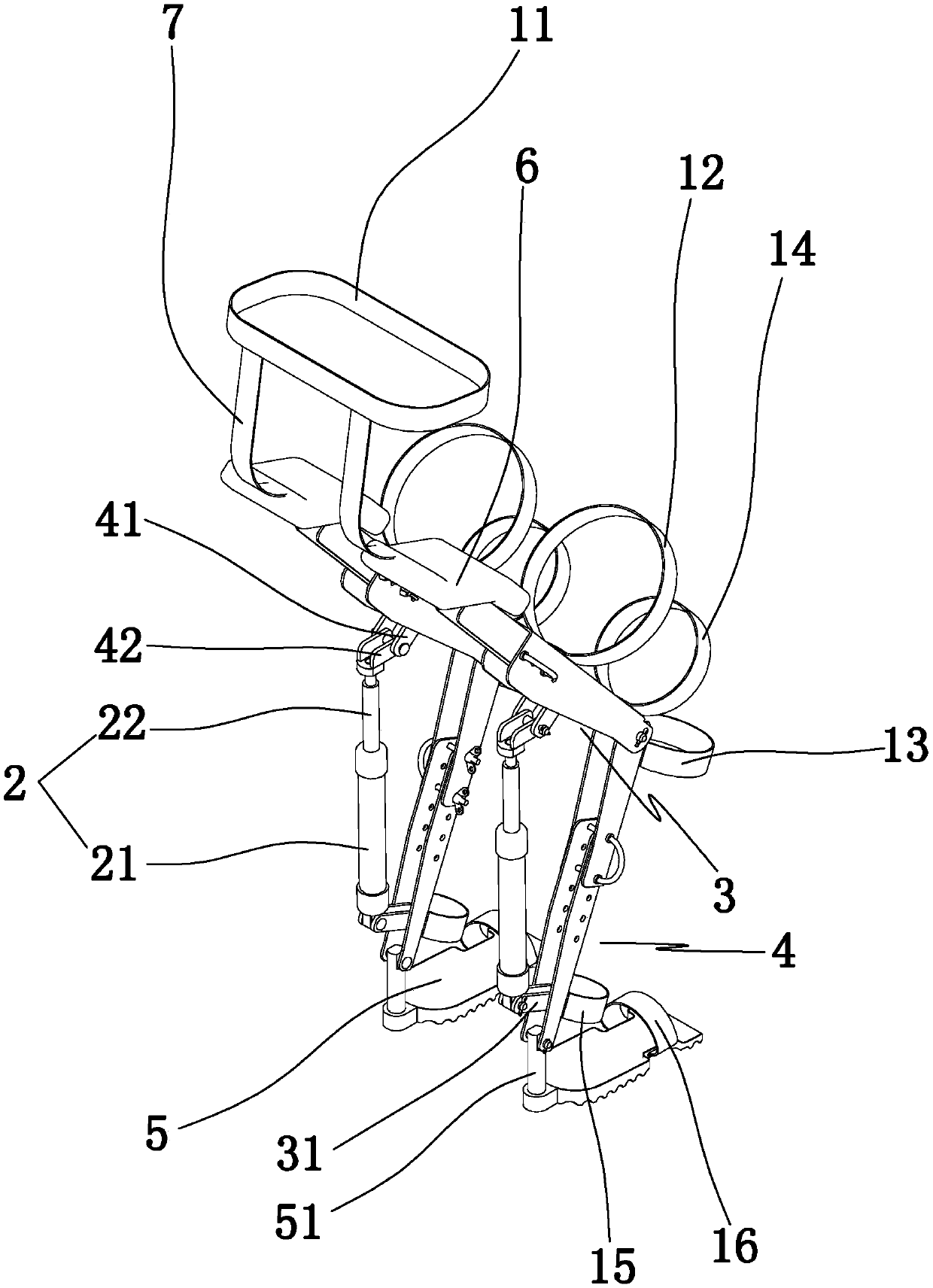 Cylinder support type exoskeleton chair