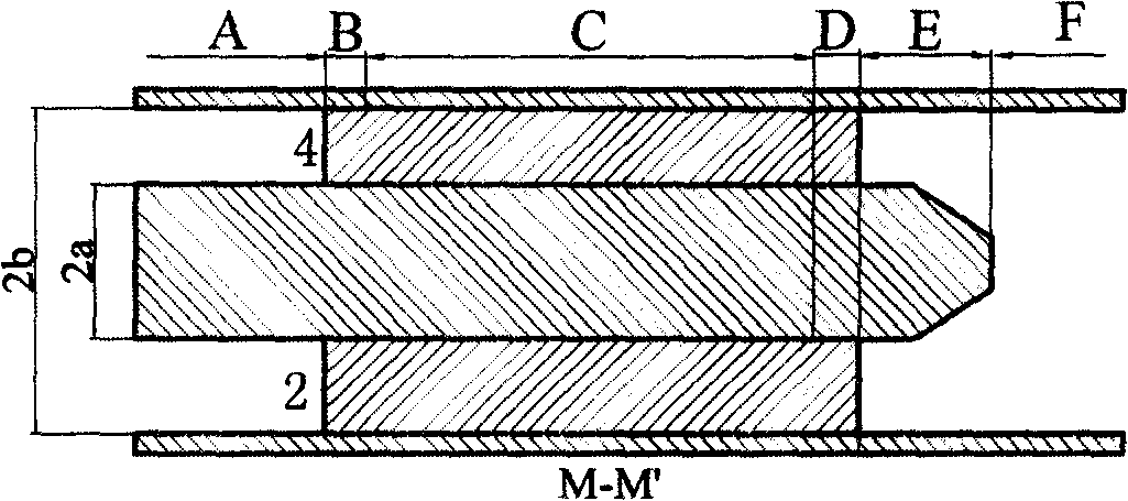 Plate inserted coaxial micro-wave mode converter