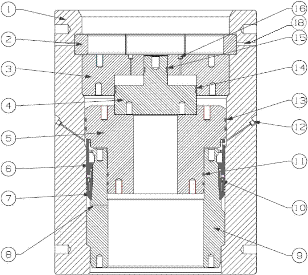 Underwater wellhead annular sealing ground testing device capable of loading and pressurizing at the same time