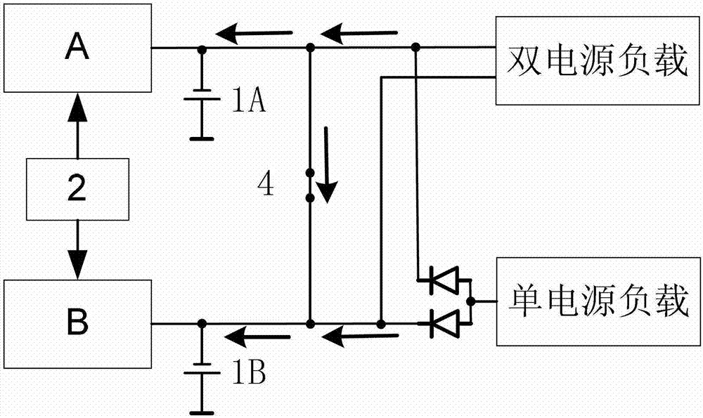 -48V direct current single system double-power-source storage battery contact device and switching method thereof