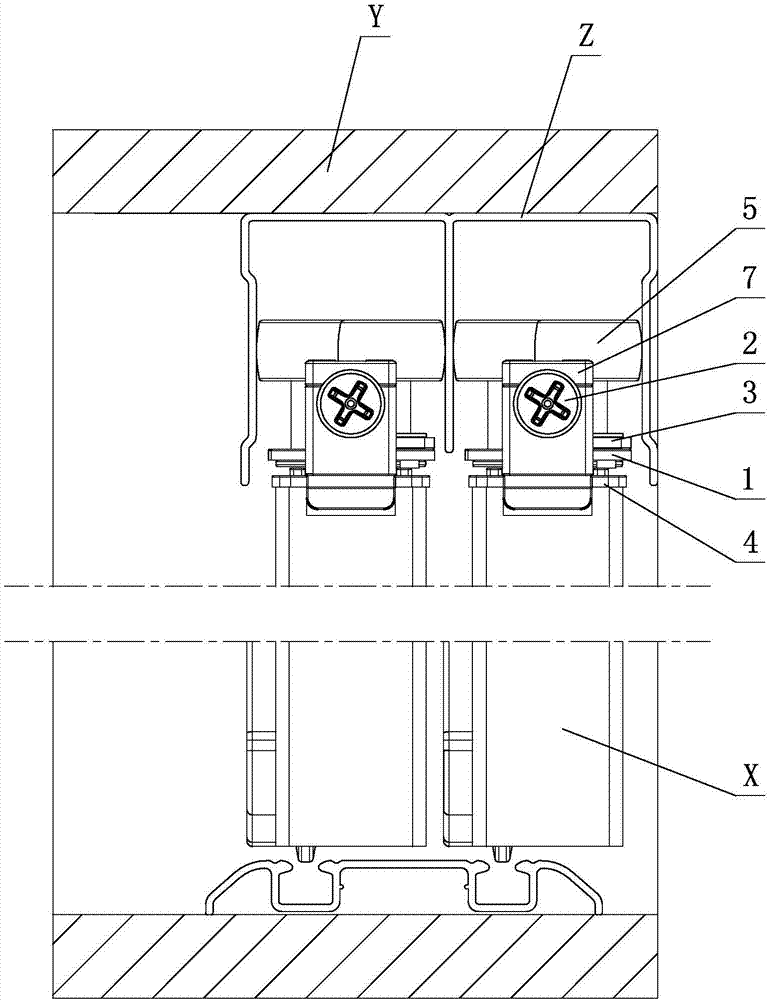 Roller linkage adjustment mechanism for furniture sliding doors