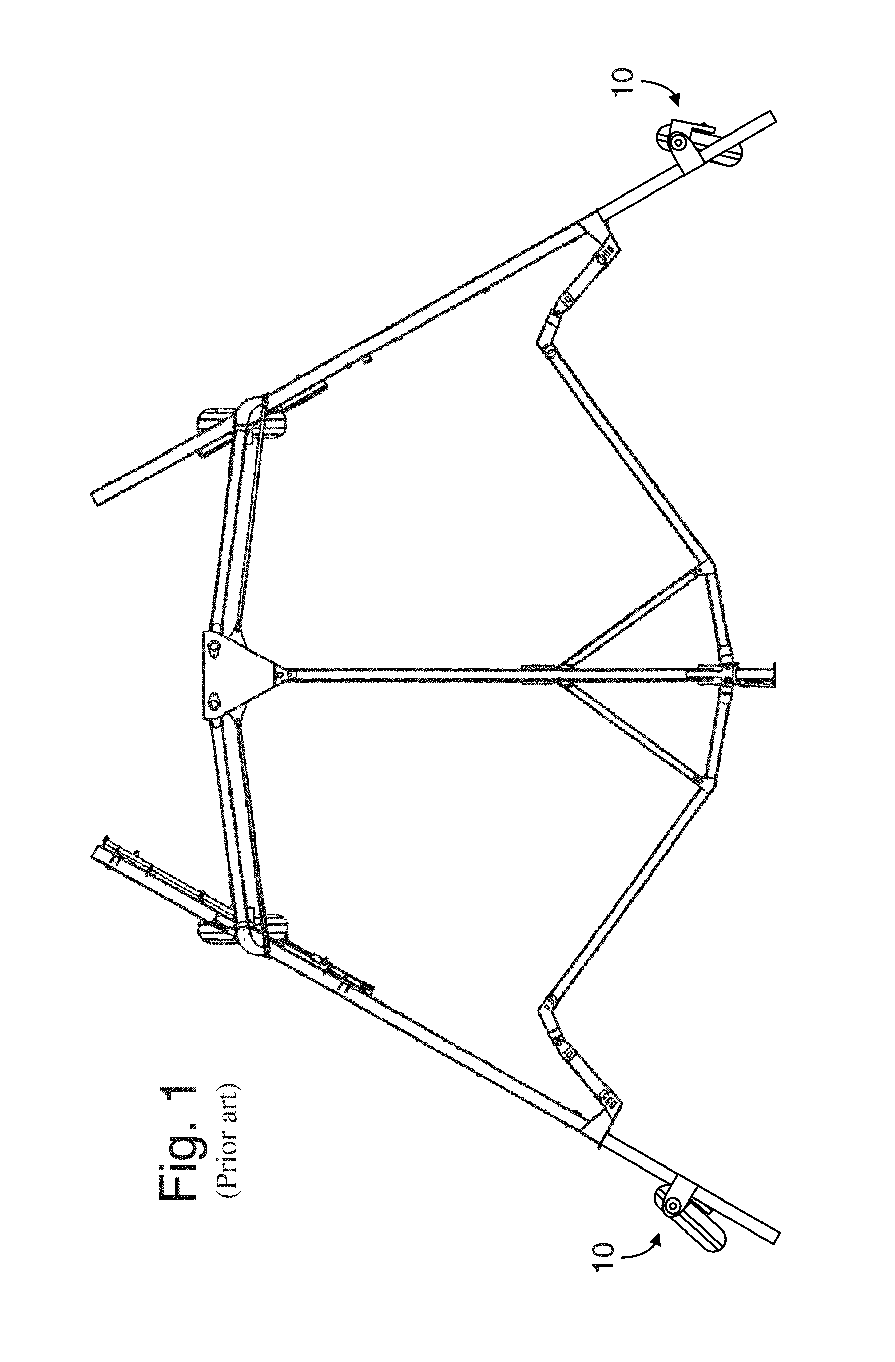 Folding frame for an agricultural implement