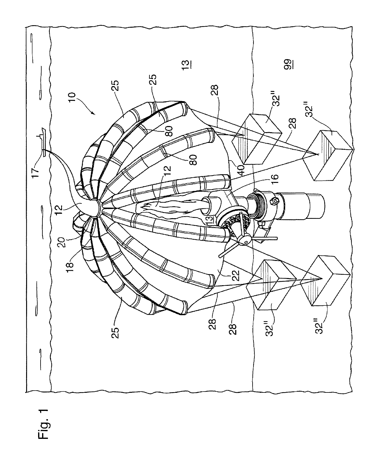 Structure with supporting inflatable beam members, and method for containing and recovering hydrocarbons or toxic fluids leaking from a compromised sub-sea structure