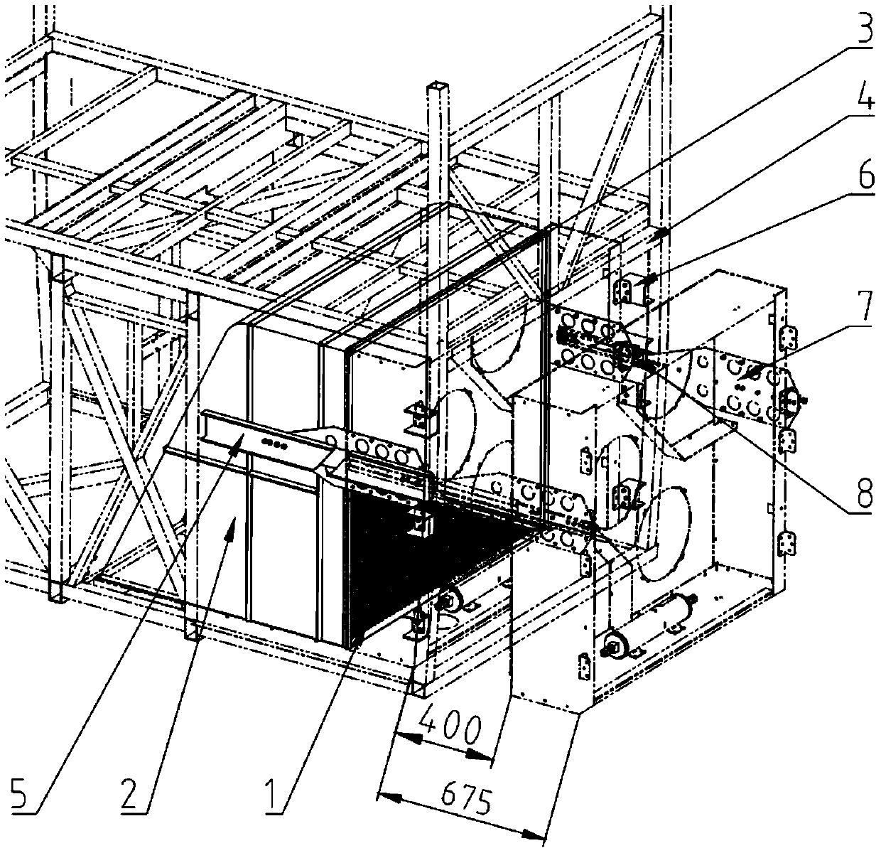 Mounting method of split type passenger car air conditioning condenser