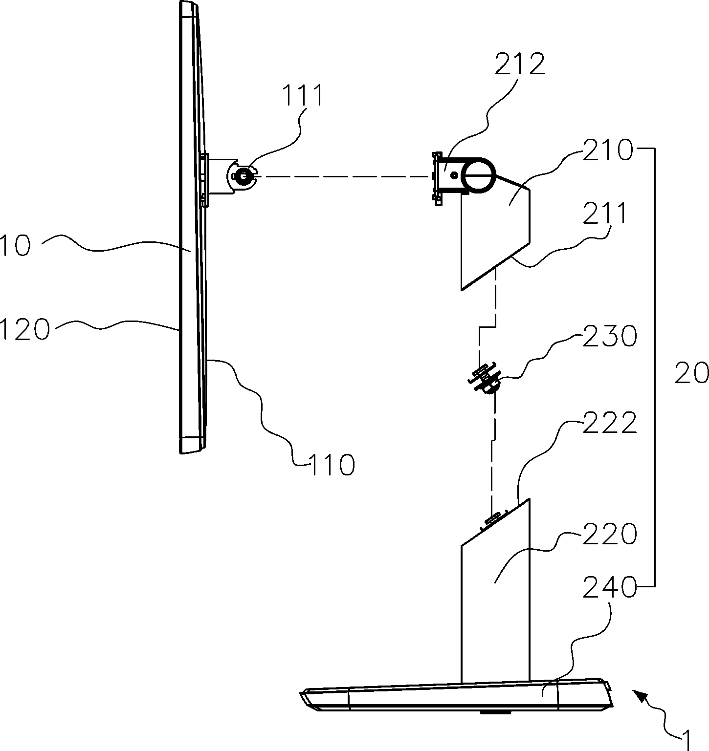 Bracket assembly and display device using same