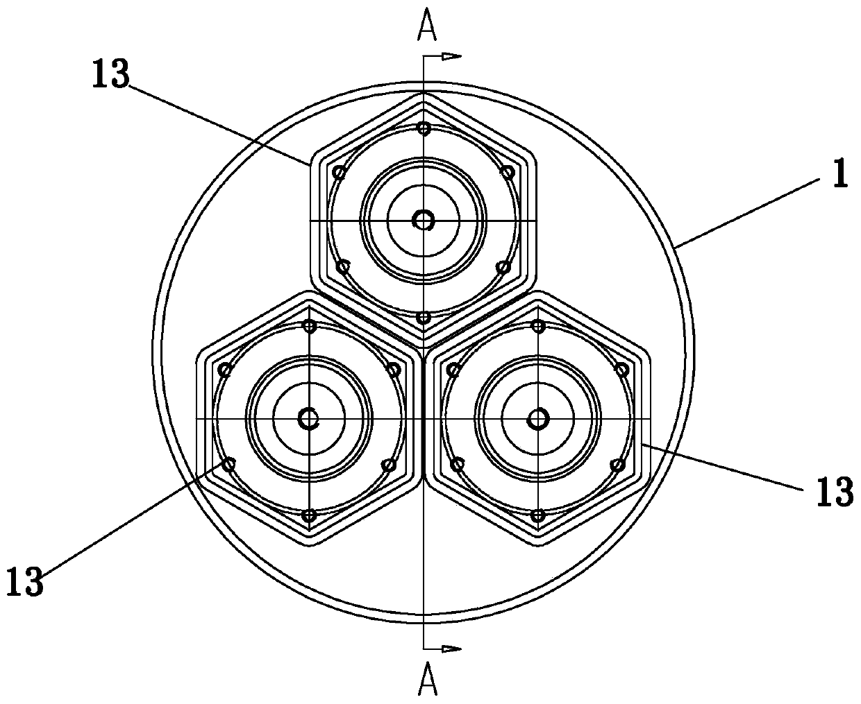 Plug-in three-core cable intermediate joint