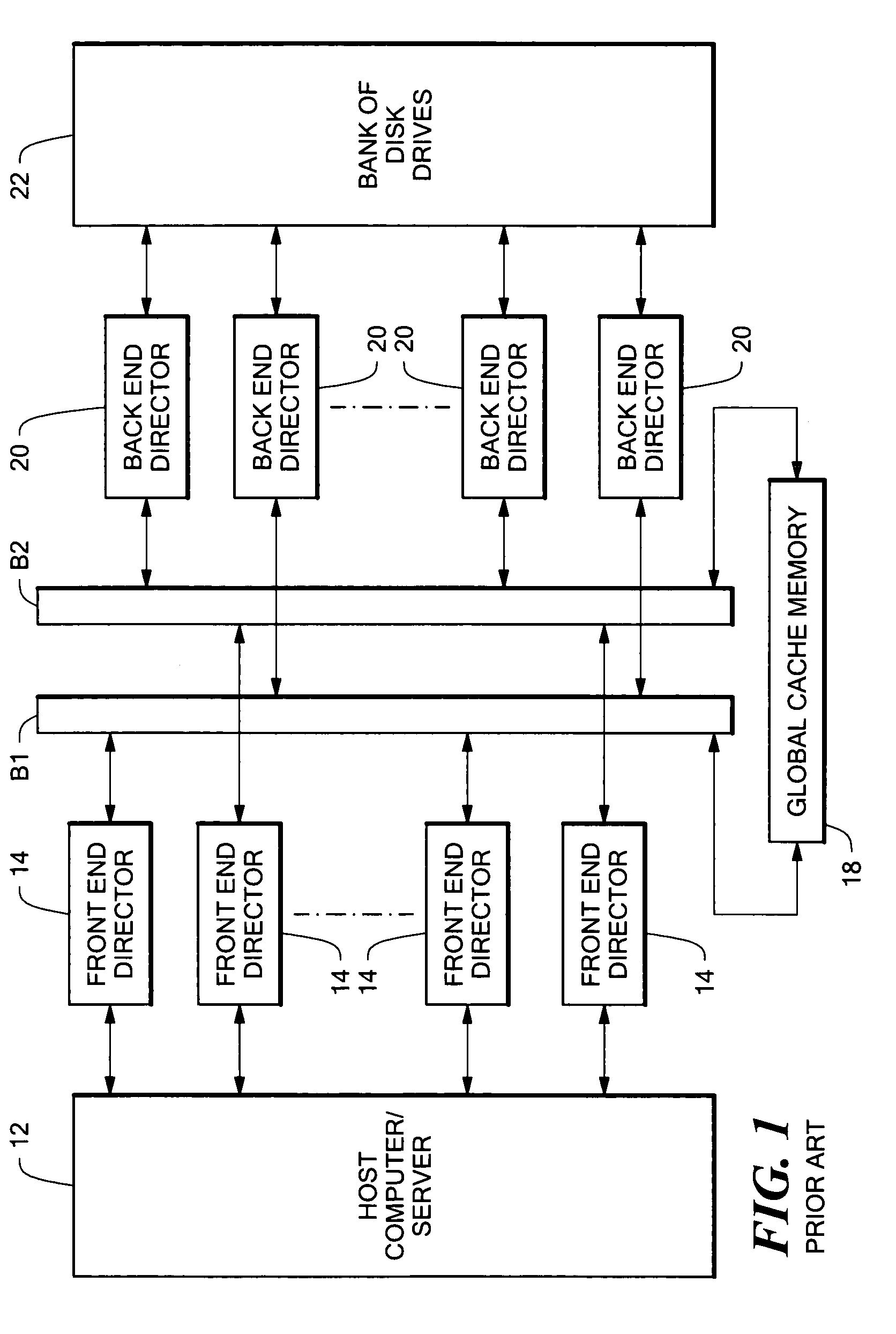 Data storage system having cache memory manager with packet switching network