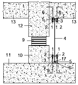 Tensile device and method of anti-seismic buildings