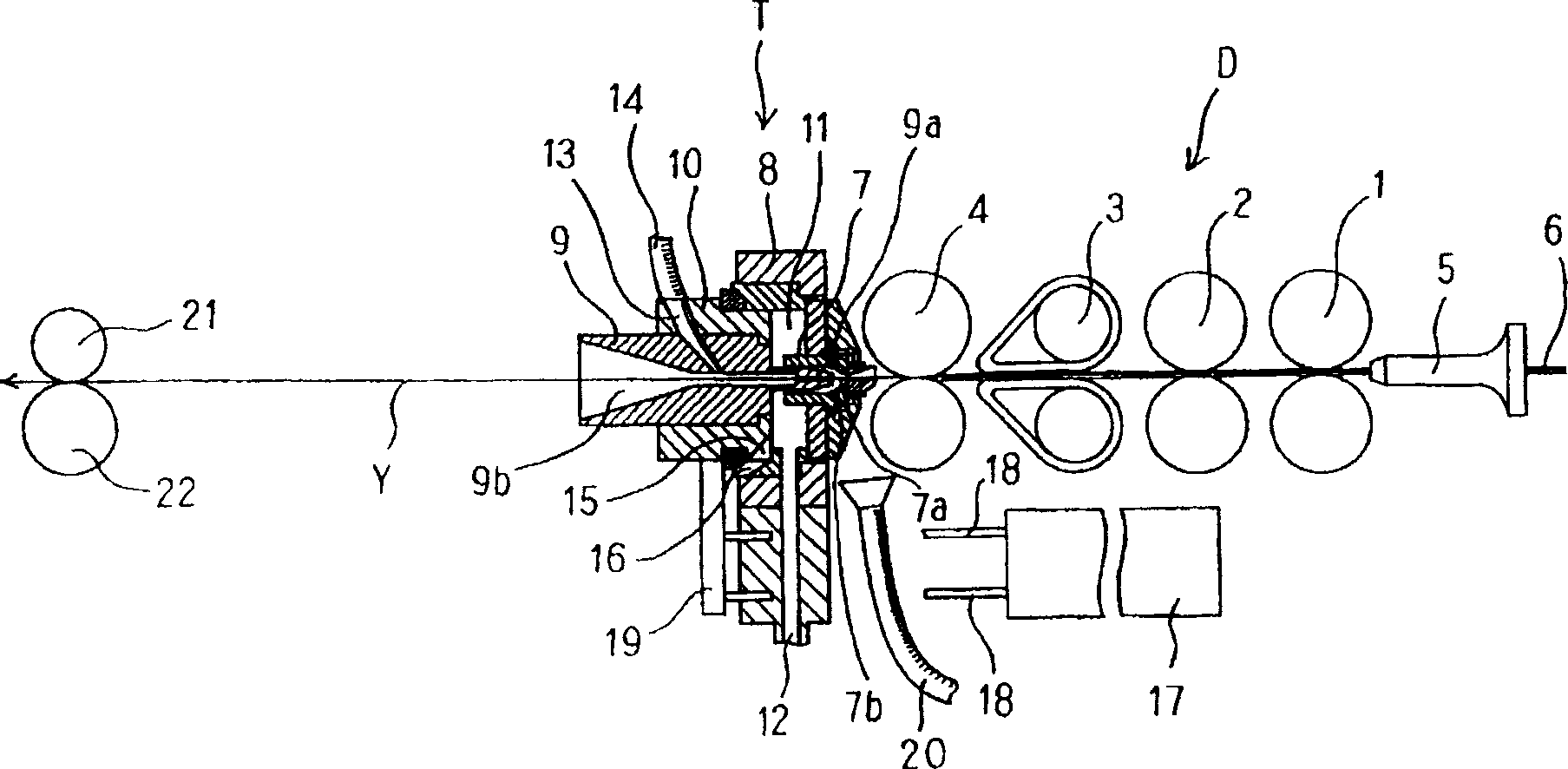 Connecting method and device of spinning machinery