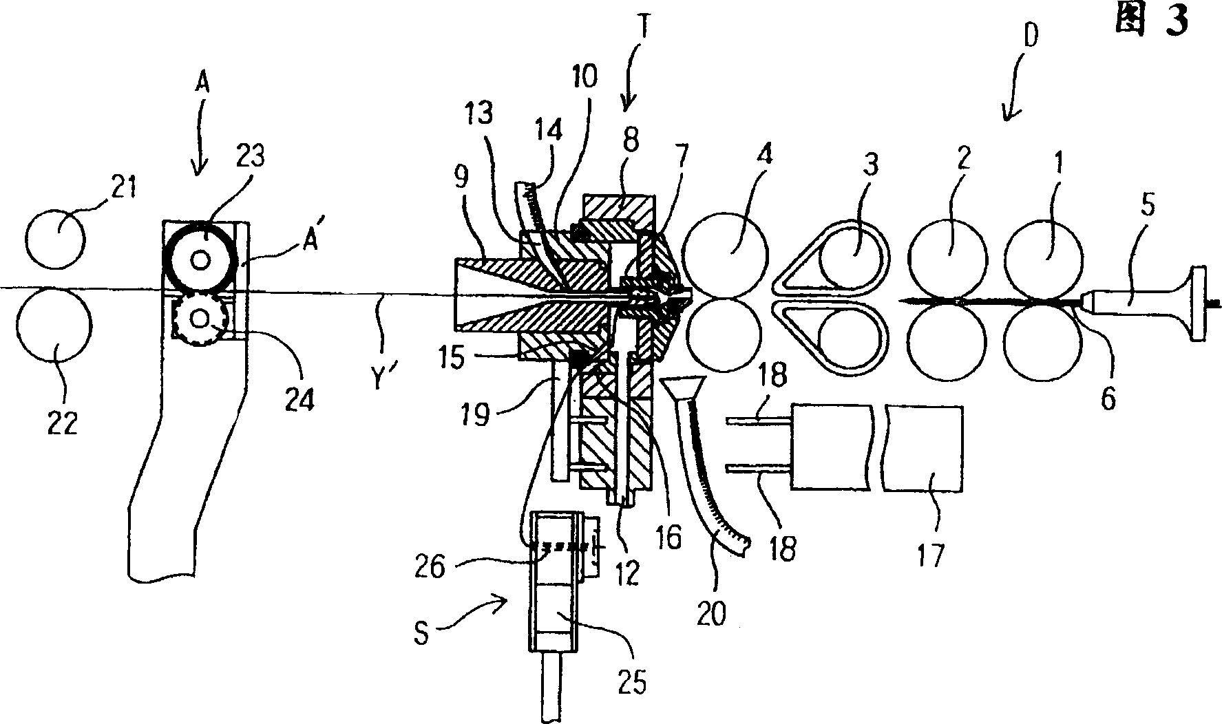 Connecting method and device of spinning machinery